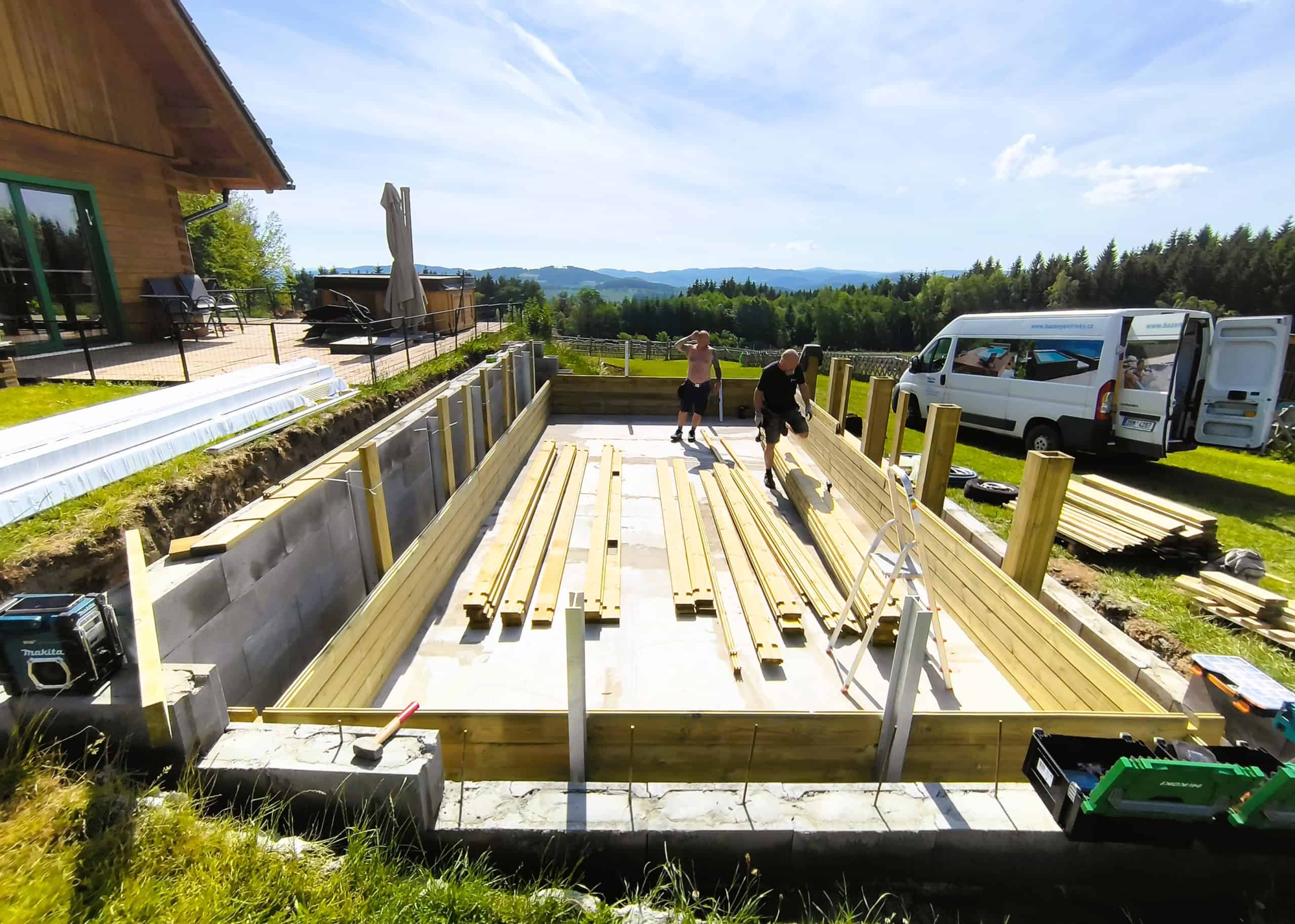 Výstavba dřevěného bazénu Wood-Line